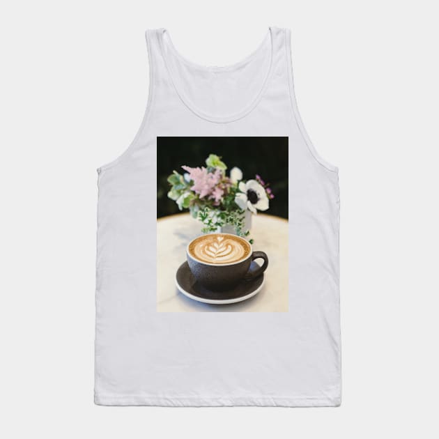 Latte & Flowers Tank Top by NewburyBoutique